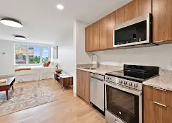 west 6th interior kitchen and living room