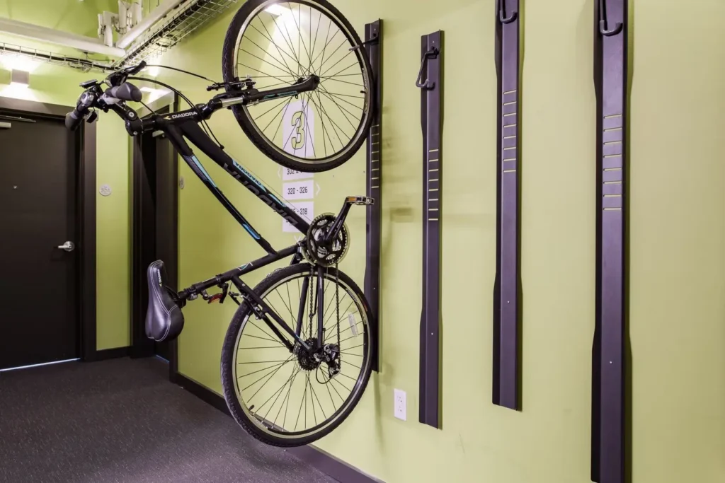 Tomorrow building interior bike rack area