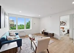 west 6th interior living room with windows